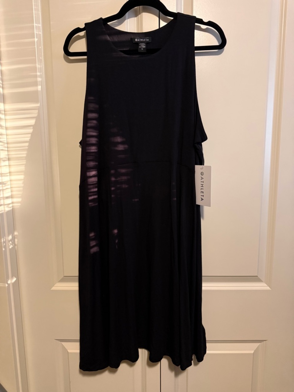 Athleta Black Sleeveless Midi Swing Dress